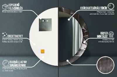 Miroir rond avec décoration Palmiers tropicaux