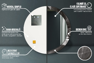 Miroir rond avec décoration Palmiers tropicaux