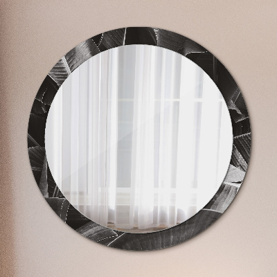 Miroir rond avec décoration Palmiers tropicaux