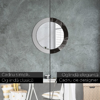 Miroir rond avec décoration Palmiers tropicaux