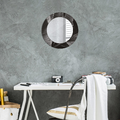 Miroir rond avec décoration Palmiers tropicaux