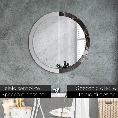 Miroir rond avec décoration Palmiers tropicaux