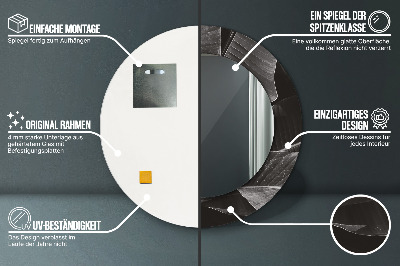 Miroir rond avec décoration Palmiers tropicaux
