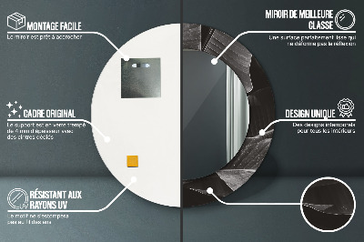 Miroir rond avec décoration Palmiers tropicaux