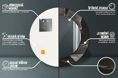 Miroir rond avec décoration Palmiers tropicaux