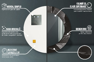 Miroir rond avec décoration Palmiers tropicaux