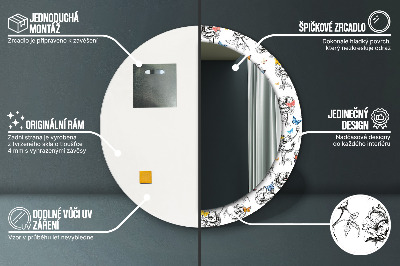 Miroir rond imprimé Papillon