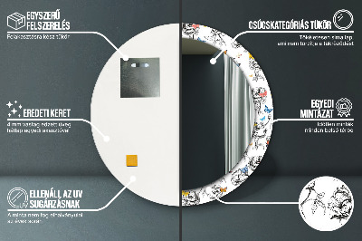 Miroir rond imprimé Papillon