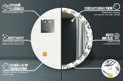 Miroir rond imprimé Papillon