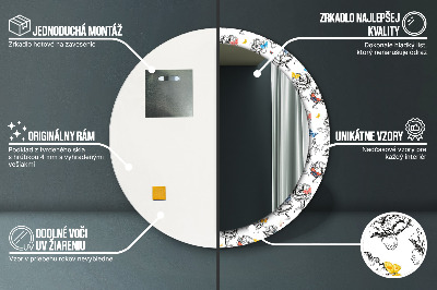Miroir rond imprimé Papillon
