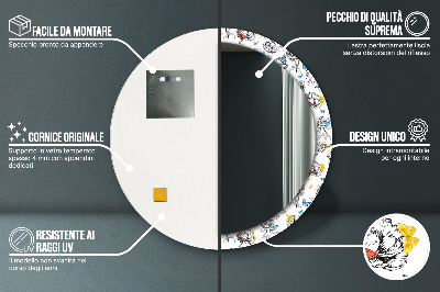 Miroir rond imprimé Papillon