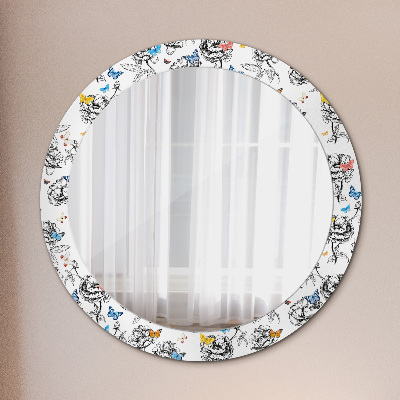 Miroir rond imprimé Papillon