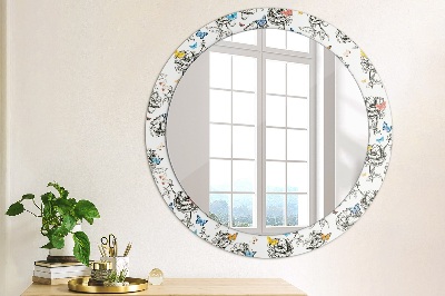 Miroir rond imprimé Papillon