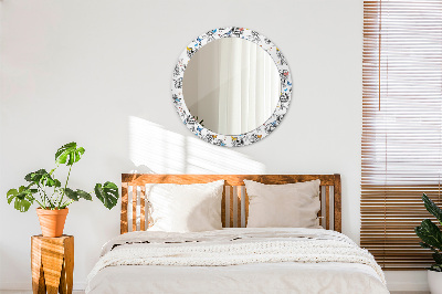 Miroir rond imprimé Papillon