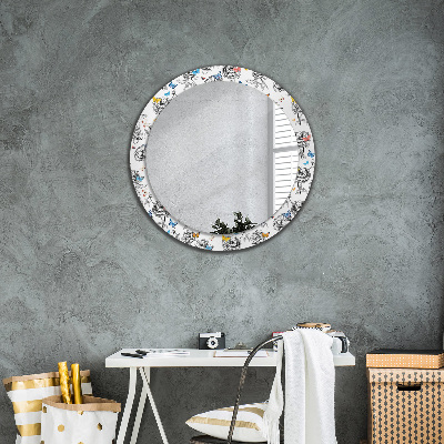 Miroir rond imprimé Papillon