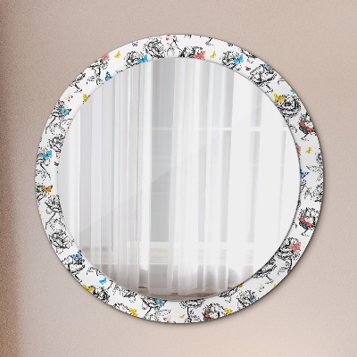 Miroir rond imprimé Papillon