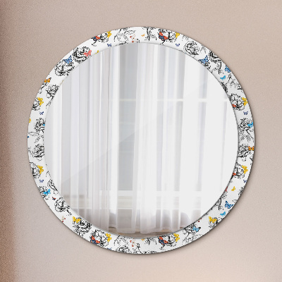 Miroir rond imprimé Papillon