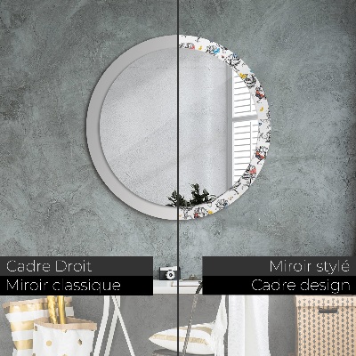 Miroir rond imprimé Papillon