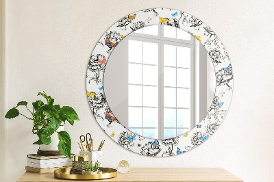 Miroir rond imprimé Papillon
