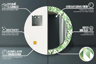 Miroir rond imprimé Chevrons