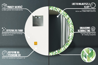 Miroir rond imprimé Chevrons