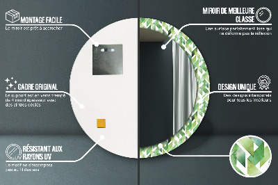 Miroir rond imprimé Chevrons