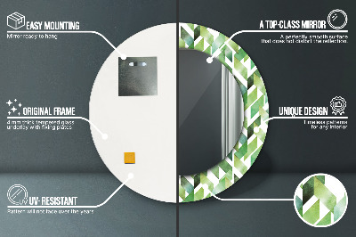 Miroir rond imprimé Chevrons