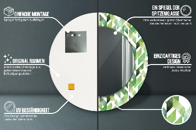 Miroir rond imprimé Chevrons