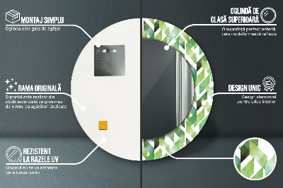 Miroir rond imprimé Chevrons