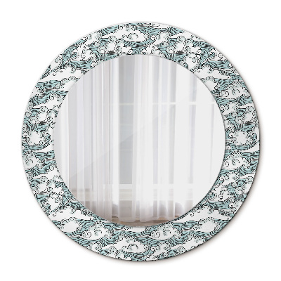Miroir rond avec décoration Nuages