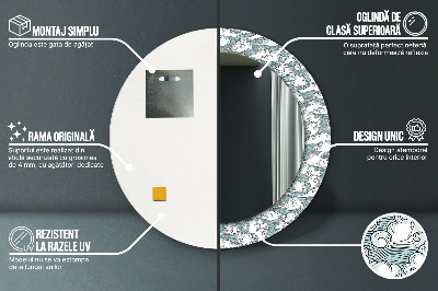 Miroir rond avec décoration Nuages