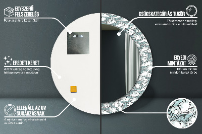Miroir rond avec décoration Nuages