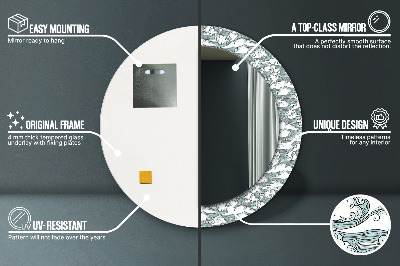Miroir rond avec décoration Nuages