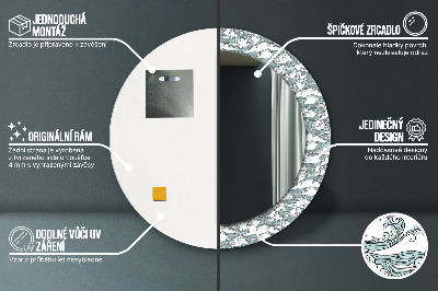 Miroir rond avec décoration Nuages