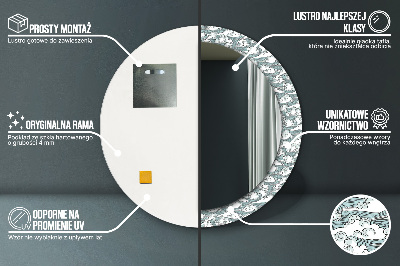 Miroir rond avec décoration Nuages