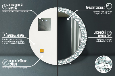 Miroir rond avec décoration Nuages