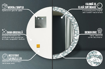 Miroir rond avec décoration Nuages