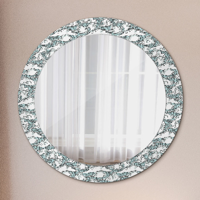 Miroir rond avec décoration Nuages