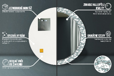 Miroir rond avec décoration Nuages