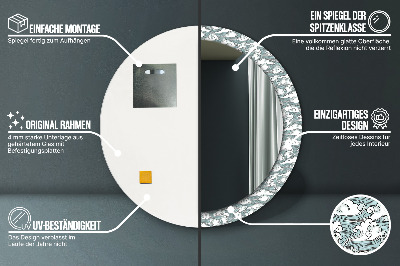 Miroir rond avec décoration Nuages