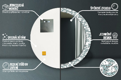 Miroir rond avec décoration Nuages