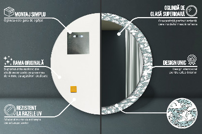 Miroir rond avec décoration Nuages