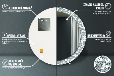 Miroir rond avec décoration Nuages