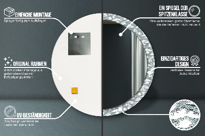 Miroir rond avec décoration Nuages