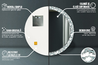 Miroir rond avec décoration Nuages
