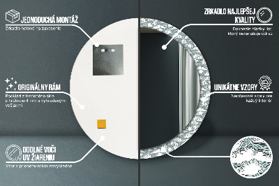 Miroir rond avec décoration Nuages