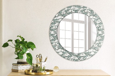 Miroir rond avec décoration Nuages