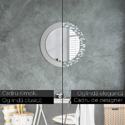 Miroir rond avec décoration Nuages