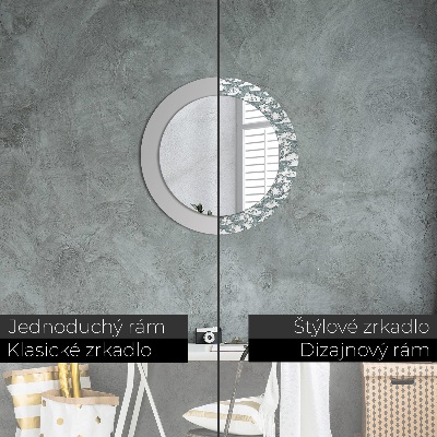 Miroir rond avec décoration Nuages
