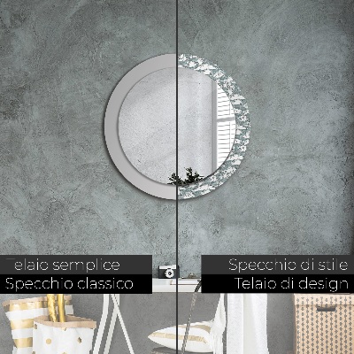 Miroir rond avec décoration Nuages